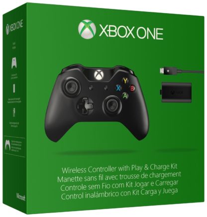Microsoft XBOX ONE Wireless controller black + Play & Charge + 1400mAh + 3.5mm Stereo Headset Jack