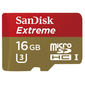 SANDISK 16GB microSDHC Extreme card 60MB/s, U3, SD Adapter