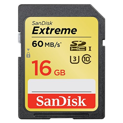 SANDISK 16GB SDHC Extreme card 60MB/s, U3