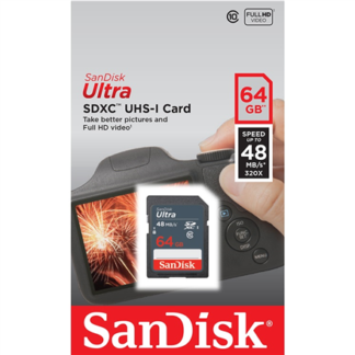 SANDISK 64GB Ultra SDHC 48MB/s Class 10 UHS-I