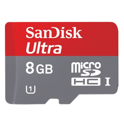 SANDISK 8GB microSDHC Ultra Android card 48MB/s, Class 10, SD Adapter