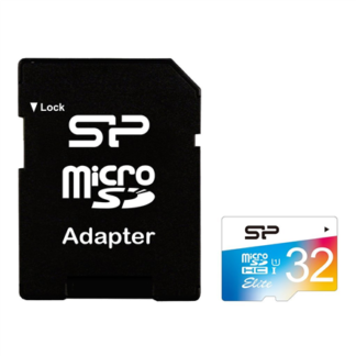 SILICON POWER 32GB, MICRO SDHC UHS-I, Class 10, with SD adapter, Color