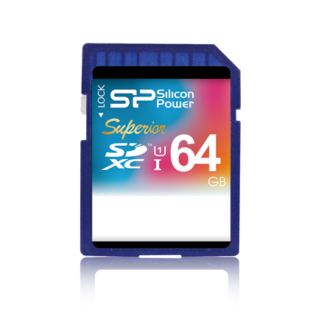 SILICON POWER 64GB, SDXC Elite UHS-I, Class 10, up to 50/15 MB/s in reading and writing