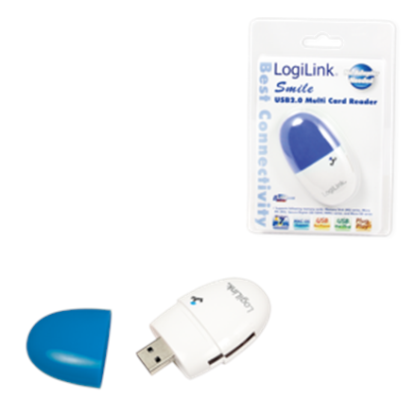 Logilink CR0028 Cardreader USB 2.0, all in one, "Smile", blue