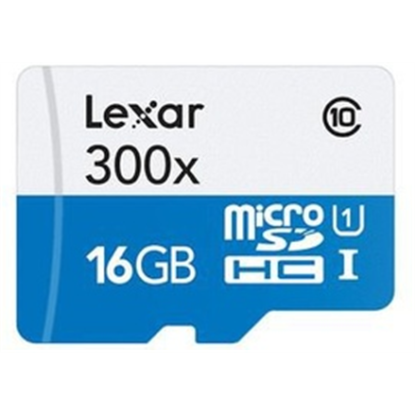 Lexar 16GB microSDHC C10 300x with adapter high speed / Reads microSD, microSDHC, and M2 memory cards New