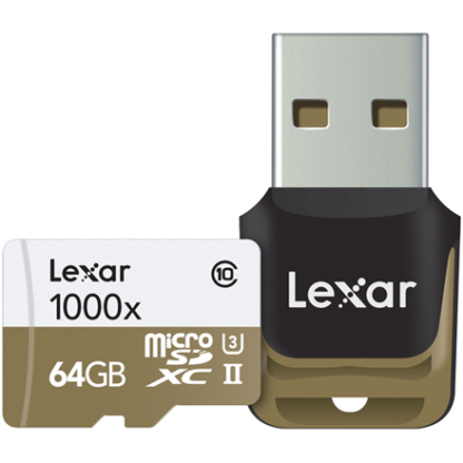Lexar 64GB microSDHC UHS-II 1000x with USB Reader (Class 10) U3