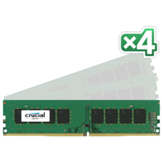 Crucial 16GB (4GBx4) DDR4 UDIMM PC4-17000 2133MT/s, CL=15, Single Ranked x8, Unbuffered, NON-ECC, 1.2V, 512M x 64