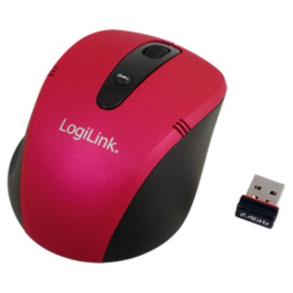 Logilink ID0034 Mouse, wireless, 2.4G, Optical, cherry red,